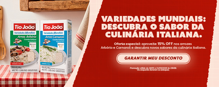 15% OFF Arrozes Arbório e Carnaroli Variedades Mundiais