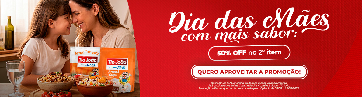 Dia das Mães 50% OFF no segundo item CF e CS