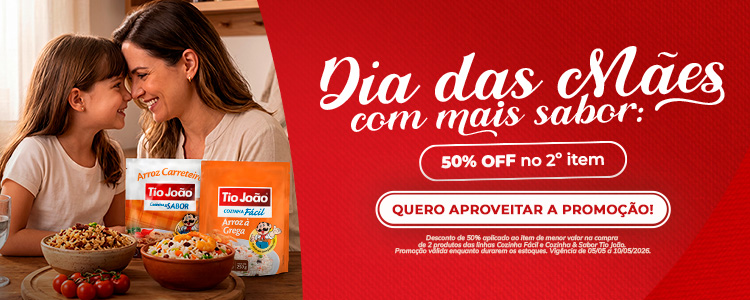 Dia das Mães 50% OFF no segundo item CF e CS